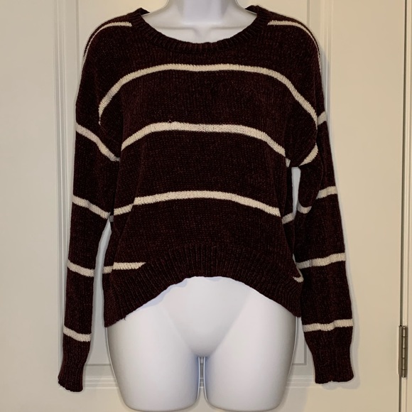 Purple and white striped sweater. - Picture 1 of 6